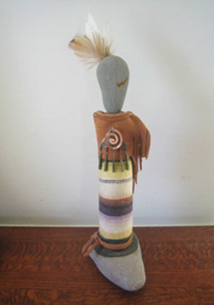 Hand Crafted Tribal Doll - Grey Rock - Dolls by Artist Valade - Tribal Visions